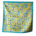 APASZKA CHUSTA DAMSKA NA GŁOWĘ POD SZYJĘ Satynowa CYTRYNY Wzór 10 Włochy