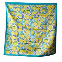 APASZKA CHUSTA DAMSKA NA GŁOWĘ POD SZYJĘ Satynowa CYTRYNY Wzór 10 Włochy