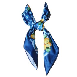 APASZKA CHUSTA DAMSKA NA GŁOWĘ POD SZYJĘ Satynowa CYTRYNY Wzór 2 Włochy