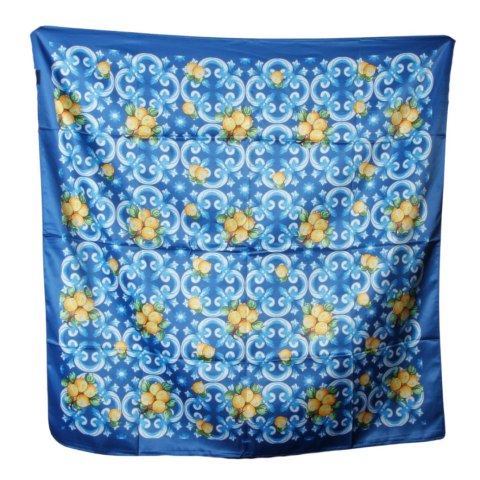 APASZKA CHUSTA DAMSKA NA GŁOWĘ POD SZYJĘ Satynowa CYTRYNY Wzór 2 Włochy