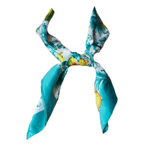 APASZKA CHUSTA DAMSKA NA GŁOWĘ POD SZYJĘ Satynowa CYTRYNY Wzór 4 Włochy