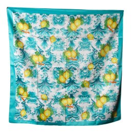 APASZKA CHUSTA DAMSKA NA GŁOWĘ POD SZYJĘ Satynowa CYTRYNY Wzór 4 Włochy