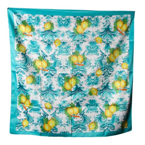 APASZKA CHUSTA DAMSKA NA GŁOWĘ POD SZYJĘ Satynowa CYTRYNY Wzór 4 Włochy