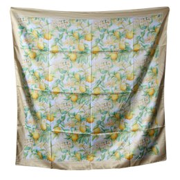 APASZKA CHUSTA DAMSKA NA GŁOWĘ POD SZYJĘ Satynowa CYTRYNY Wzór 5 Włochy