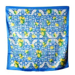 APASZKA CHUSTA DAMSKA NA GŁOWĘ POD SZYJĘ Satynowa CYTRYNY Wzór 6 Włochy