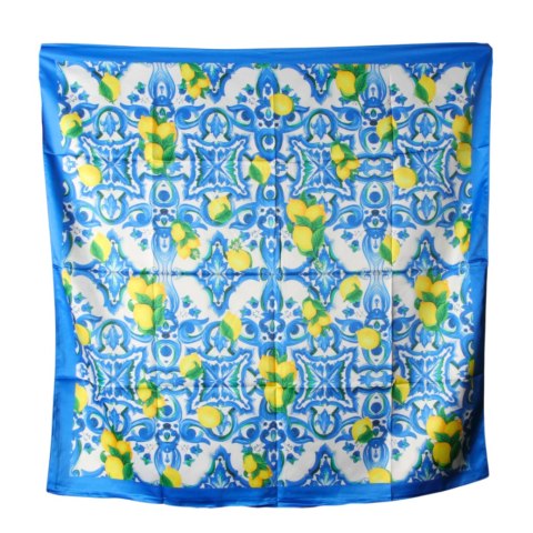 APASZKA CHUSTA DAMSKA NA GŁOWĘ POD SZYJĘ Satynowa CYTRYNY Wzór 6 Włochy