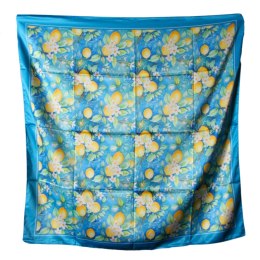 APASZKA CHUSTA DAMSKA NA GŁOWĘ POD SZYJĘ Satynowa CYTRYNY Wzór 7 Włochy