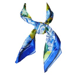 APASZKA CHUSTA DAMSKA NA GŁOWĘ POD SZYJĘ Satynowa CYTRYNY Wzór 9 Włochy