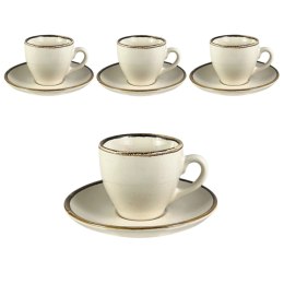 ARCA TIERRA Beżowy Zestaw Filiżanek Do Kawy Espresso 90ml - 4szt