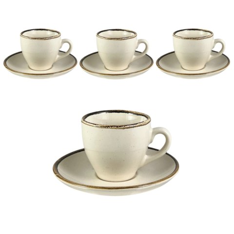 ARCA TIERRA Beżowy Zestaw Filiżanek Do Kawy Espresso 90ml - 4szt