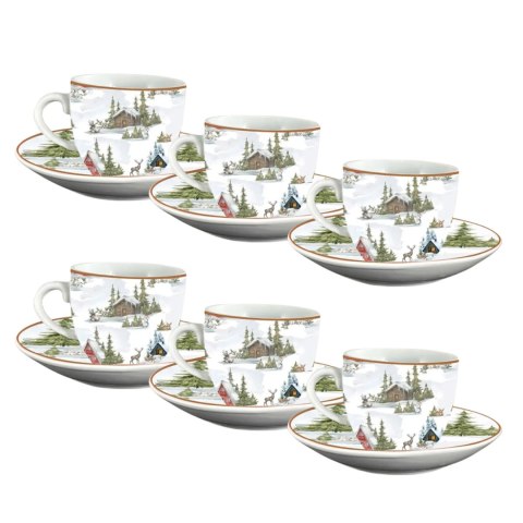 ARCA Zestaw Filiżanek do Espresso 90ml Świąteczna Kraina - 6szt