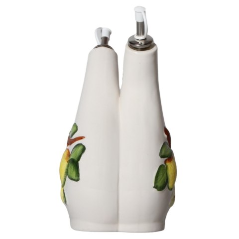 BUTELKA NA OLIWĘ OCET PODWÓJNA 2w1 z Dozownikiem Ceramika Cytryna