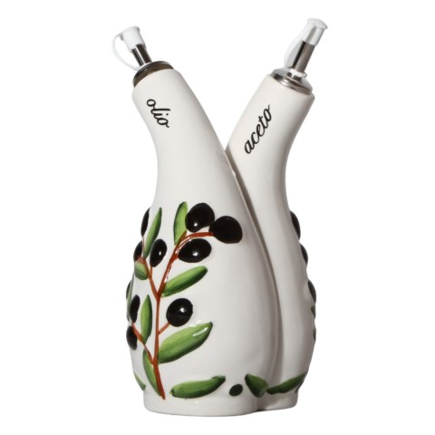 BUTELKA NA OLIWĘ OCET PODWÓJNA 2w1 z Dozownikiem Ceramika Oliwka