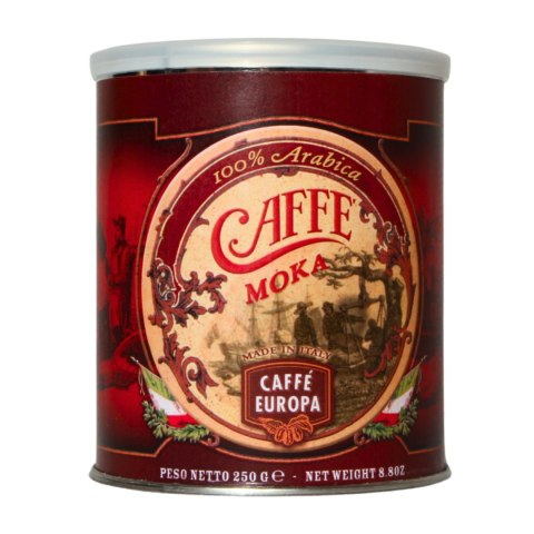CAFFE EUROPA KAWA MOKA Mielona 100% Arabica Puszka 250g Włochy