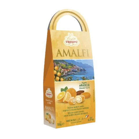 CRISPO AMALFI Migdały Pomarańczowe w Białej Czekoladzie 150g Włochy