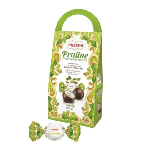 CRISPO PRALINY Z NADZIENIEM PISTACJOWYM Czekoladki Włoskie 200g
