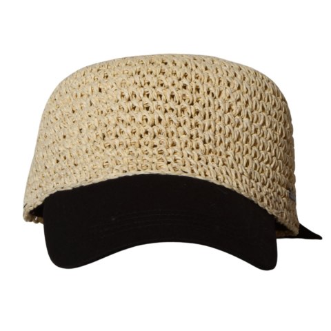 CZAPKA DAMSKA SŁOMKOWA Bejsbolówka Lato z Czarnym Daszkiem Kokarda