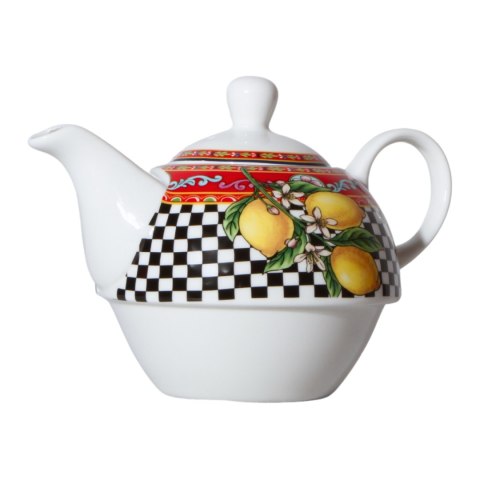 DZBANEK Z FILIŻANKĄ + Spodek DO HERBATY Ceramika Kuferek Box