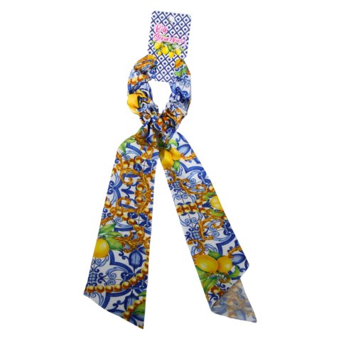 GUMKA DO WŁOSÓW SCRUNCHIES Apaszka Wstążka CYTRYNY Wzór 10 Włochy
