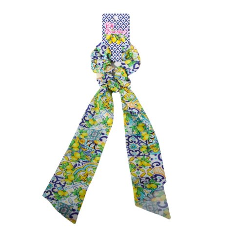GUMKA DO WŁOSÓW SCRUNCHIES Apaszka Wstążka CYTRYNY Wzór 11 Włochy