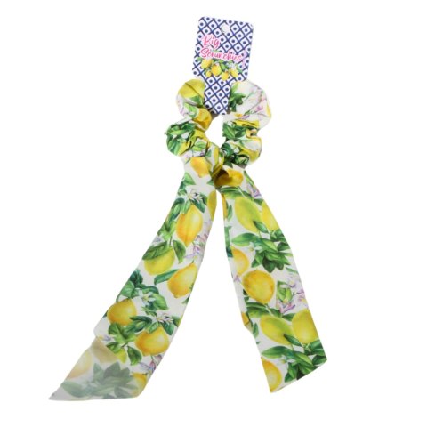 GUMKA DO WŁOSÓW SCRUNCHIES Apaszka Wstążka CYTRYNY Wzór 2 Włochy