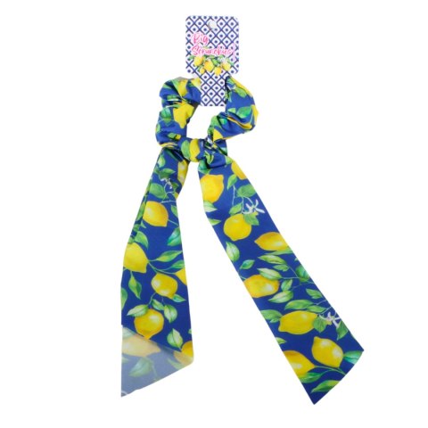 GUMKA DO WŁOSÓW SCRUNCHIES Apaszka Wstążka CYTRYNY Wzór 3 Włochy