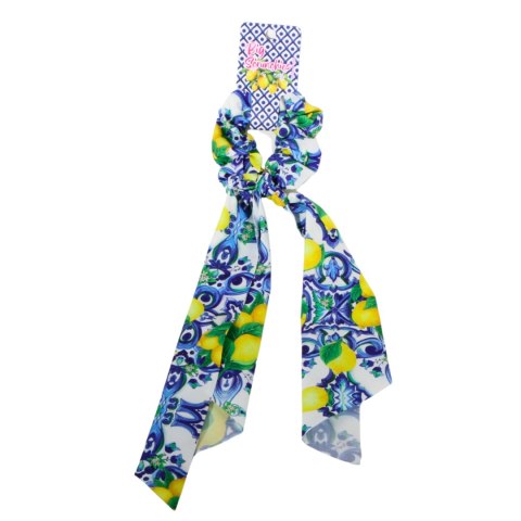 GUMKA DO WŁOSÓW SCRUNCHIES Apaszka Wstążka CYTRYNY Wzór 4 Włochy