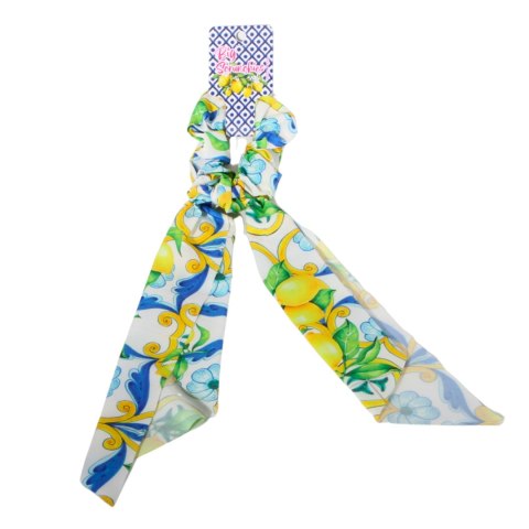GUMKA DO WŁOSÓW SCRUNCHIES Apaszka Wstążka CYTRYNY Wzór 5 Włochy
