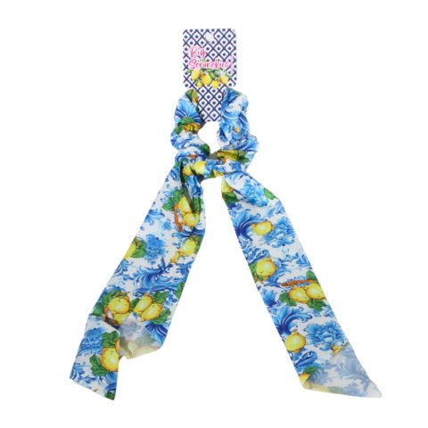 GUMKA DO WŁOSÓW SCRUNCHIES Apaszka Wstążka CYTRYNY Wzór 7 Włochy