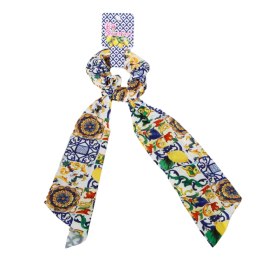 GUMKA DO WŁOSÓW SCRUNCHIES Apaszka Wstążka CYTRYNY Wzór 8 Włochy