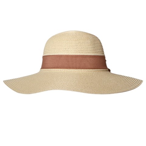 KAPELUSZ SŁOMKOWY DAMSKI Letni Beżowy Brązowa Kokardka