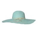 KAPELUSZ SŁOMKOWY DAMSKI Letni Miętowy Łańcuszek Duże Rondo HANDMADE