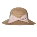 KAPELUSZ SŁOMKOWY DAMSKI Letni Plażowy Beżowy Kokarda