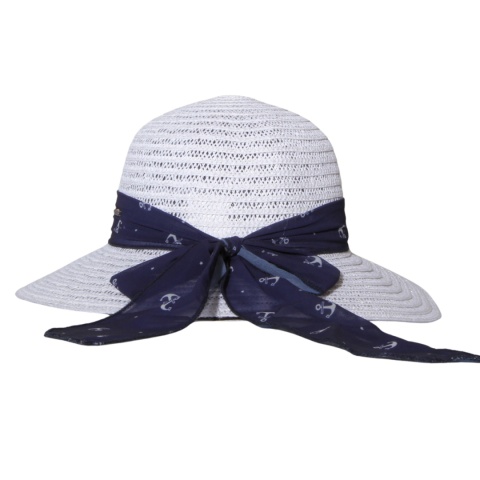 KAPELUSZ SŁOMKOWY DAMSKI Letni Plażowy Biały Kotwica