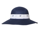KAPELUSZ SŁOMKOWY DAMSKI Letni Plażowy Granatowy Kotwica