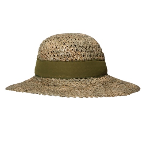 KAPELUSZ SŁOMKOWY DAMSKI Letni Plażowy HANDMADE Kokarda Khaki
