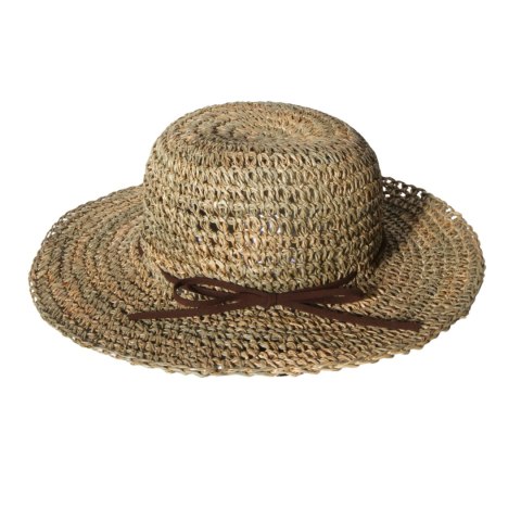 KAPELUSZ SŁOMKOWY DAMSKI Letni Plażowy HANDMADE z Trawy Morskiej