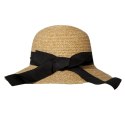 KAPELUSZ SŁOMKOWY DAMSKI Plażowy Letni Beżowy Kokardka