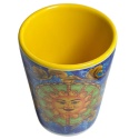 KIELISZEK SZKŁO CERAMICZNE z Majoliki SŁOŃCE ŻÓŁTY 50ml Ceramika Włochy