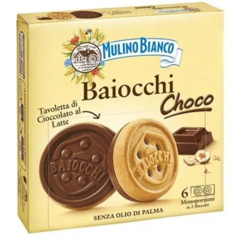 MULINO BIANCO BAIOCCHI Ciastka Z Kremem Orzechowym w Czekoladzie 144g
