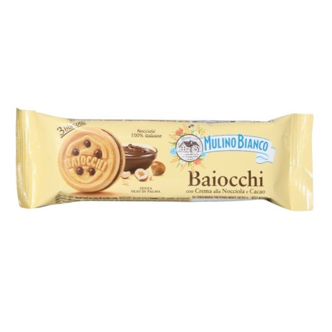 MULINO BIANCO BAIOCCHI Włoskie Ciastka z Kremem Orzechowo-Kakaowym 28g