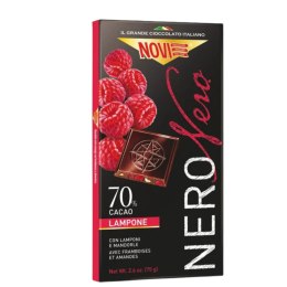 NOVI Czekolada Gorzka 70% Kakao z Maliną i Migdałami 75g