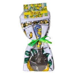 Nóż do Pizzy Niebieski + Ścierka Kuchenna Prezent Włochy