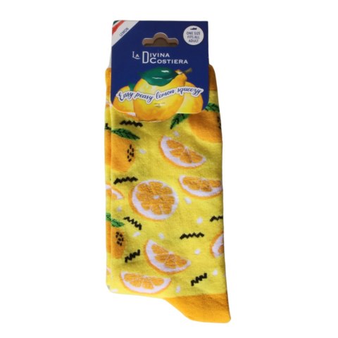SKARPETKI CYTRYNY Żółte One Size Włochy Italia Prezent