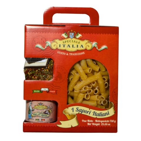 SPECIALE ITALIA ZESTAW Makaron Przyprawa Sos Aglio PREZENT 730g