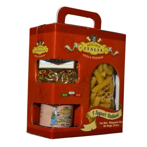 SPECIALE ITALIA ZESTAW Makaron Przyprawa Sos Aglio PREZENT 730g