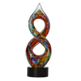 SZKLANA DEKORACJA Rzeźba Wielobarwna Wzór1 21cm Typu MURANO