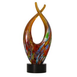 SZKLANA DEKORACJA Rzeźba Wielobarwna Wzór2 21cm Typu MURANO