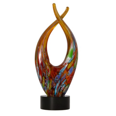 SZKLANA DEKORACJA Rzeźba Wielobarwna Wzór2 21cm Typu MURANO