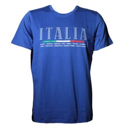 T-SHIRT KOSZULKA MĘSKA ITALIA Niebieska L Włochy Italy